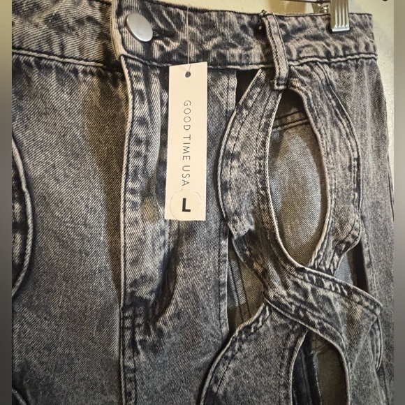 NWT GOODTIME Hollow criss cross jeans - Picture 6 of 8